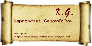 Kapronczai Genovéva névjegykártya