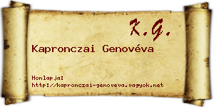 Kapronczai Genovéva névjegykártya
